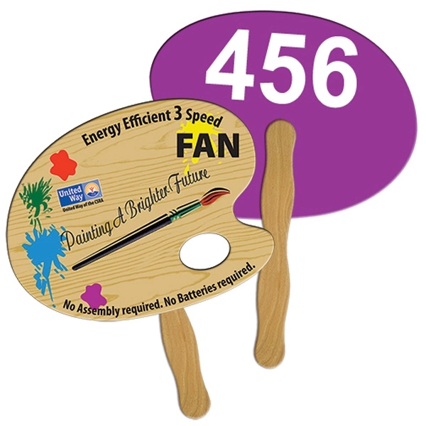 Artist Pallet Auction Hand Fan Full Color - Image 1