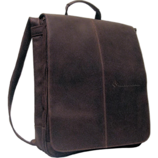 Distressed Leather 17&quot; Laptop Messenger Briefcase