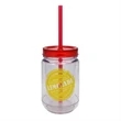 Acrylic Mason jar 15.5 oz double wall insulated tumbler