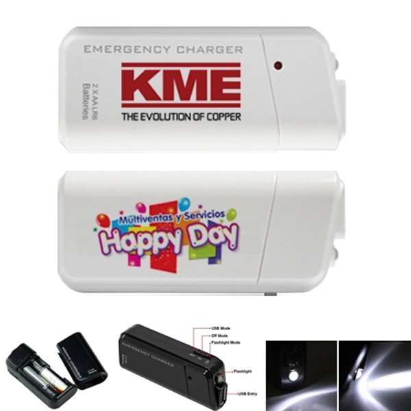 AA Emergency Charger with Flashlight