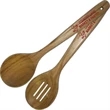 Heavy Duty Wooden Solid Spoon &amp; Slotted Spoon Set