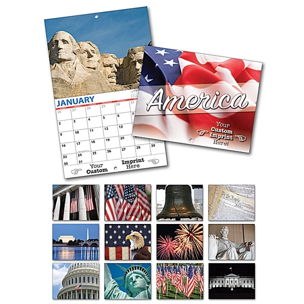13 Month Custom Appointment Wall Calendar - PATRIOTIC