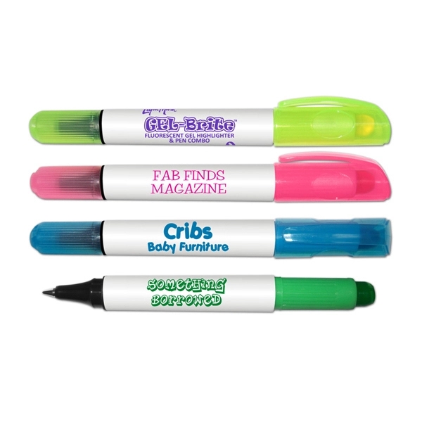 Gel-Brite Fluorescent Gel Highlighter & Ball Point Pen Combo - Image 1
