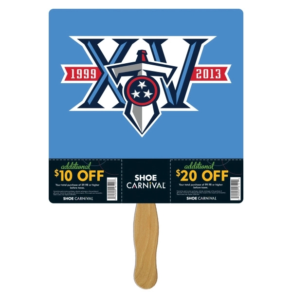 Square with perfs Coupon Hand Fan - Image 1