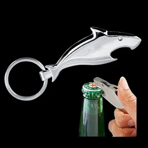 Metal Shark Bottle Opener keychain
