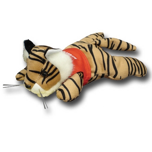 8" Laying Down Beanie Tiger - Image 1