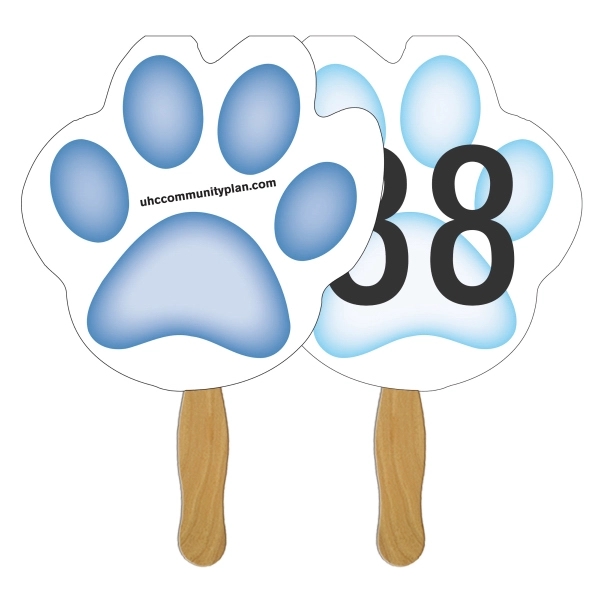 Paw Auction Sandwiched Hand Fan Full Color - Image 1