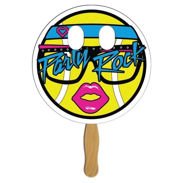 Circle with Eyes Cut Out Hand Fan - Image 1