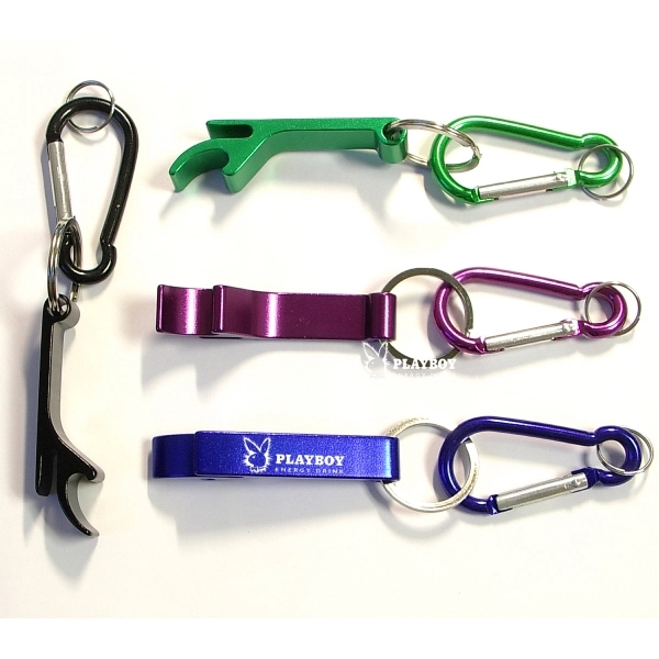 Deluxe can and bottle opener key chain and carabiner - Image 1