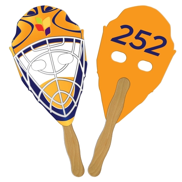 Hockey Mask Auction Hand Fan Full Color - Image 1