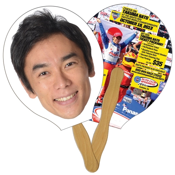 Racquet/Guitar Hand Fan Full Color (2 Sides) - Image 1