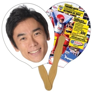 Racquet/Guitar Hand Fan Full Color (2 Sides)