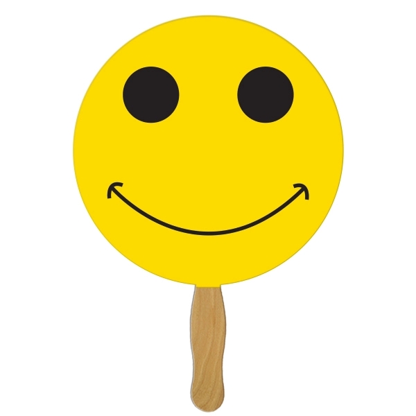 Smiley Face Hand Fan Full Color - Image 1