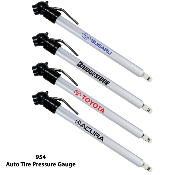 Auto Tire Gauge With Matte Silver Colored Barrel - Image 1